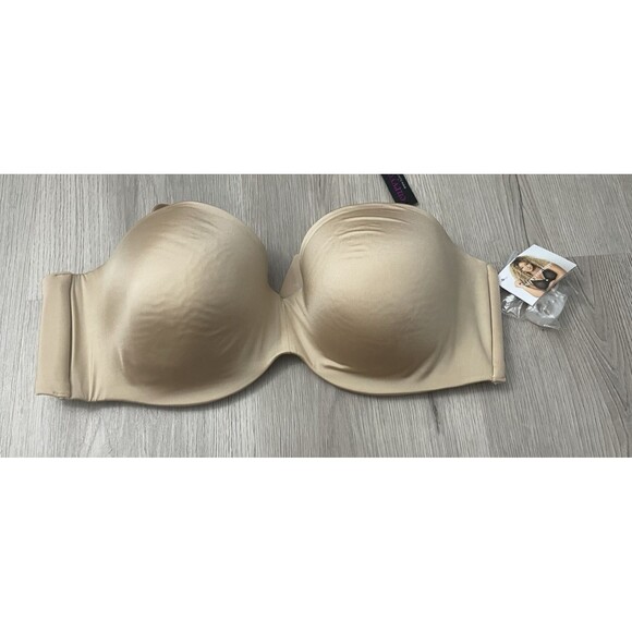Curvy Couture Nude Smooth Multi-Way Strapless Bra, Size 42DD Champange New - Picture 1 of 8